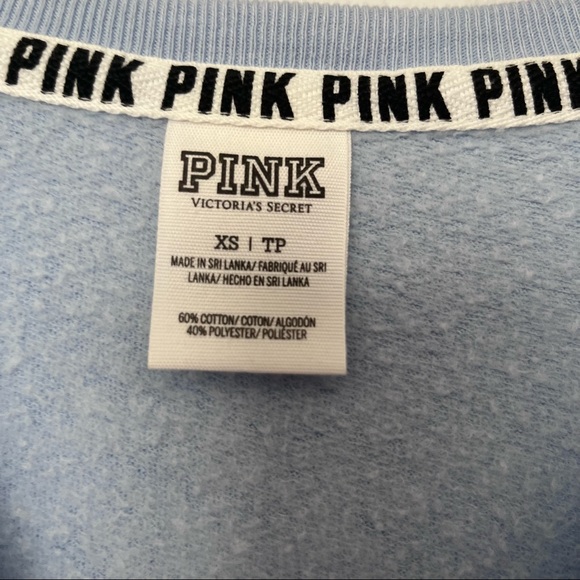 PINK Victorias Secret Blue “Pink State Of Mind” Sweatshirt - Picture 3 of 3